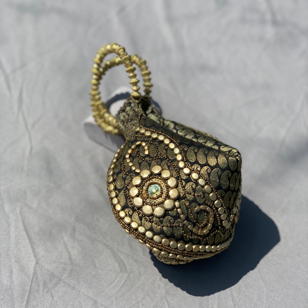 Gold clutch purse